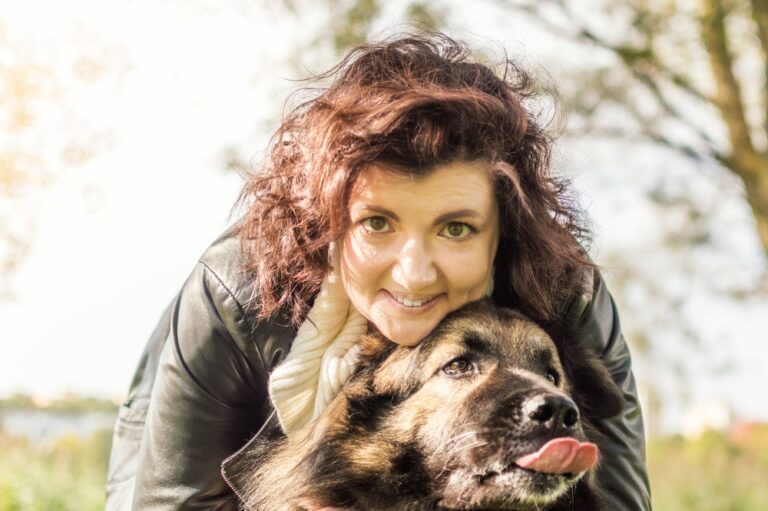 signora con cane