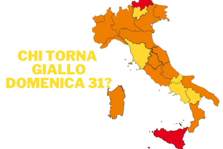 Regioni che tornano gialle - 31 gennaio