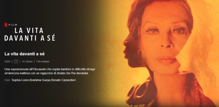 Screen locandina film "La vita davanti a sé" da Netflix